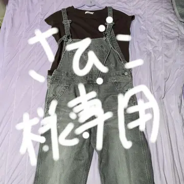 라빠르망 데님 오버롤 36 그레이 데미지 가공