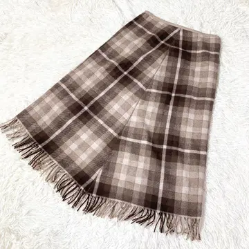 J.CREW (XL) 체크 무늬 스커트 울 스톨풍 사이즈 6