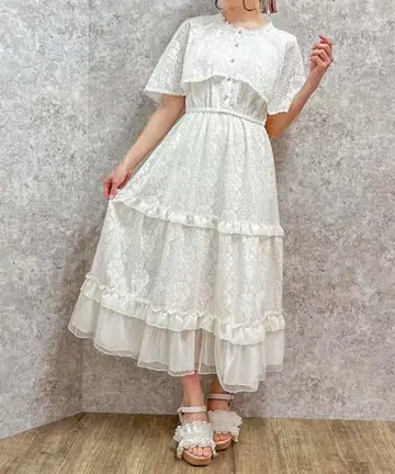 axes femme 로즈 케이프 원피스