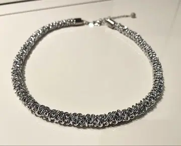 목걸이 화이트 실버 컬러 초커 35~40cm 검 GACKT