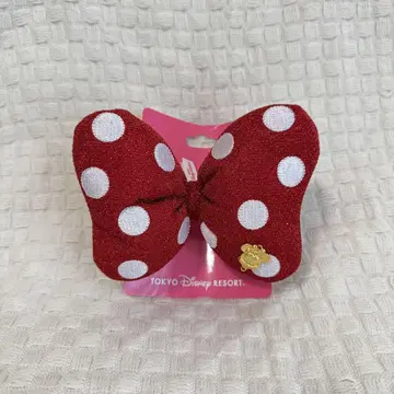 디즈니 미니 빅 리본 레드 도트 머리끈 스쿨백 Disney