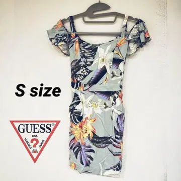 [미사용 택 포함] GUESS 플로럴 오프숄더 원피스