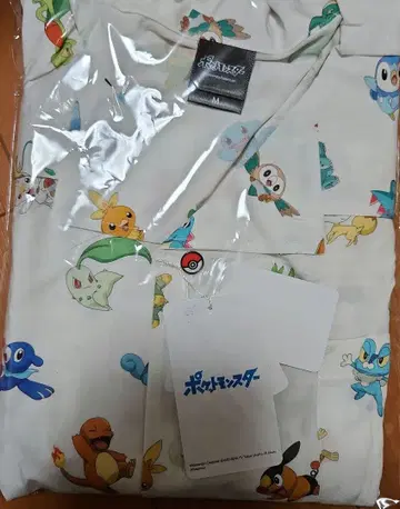 포켓몬스터 오픈 카라 셔츠 [여행을 떠나는 3마리] M 사이즈