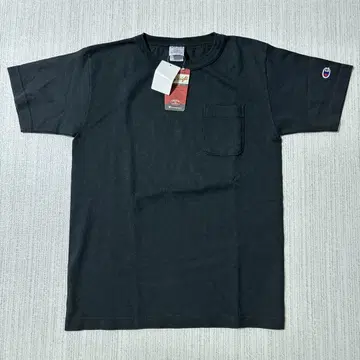 Champion 1011 블랙 티셔츠 S 포켓 부착
