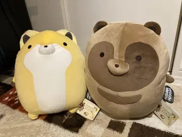 너구리와 여우 모찌모찌 봉제 인형 M 택 포함 타카라토미아츠