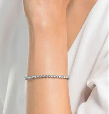SWAROVSKI 스와로브스키 테니스 팔찌 에밀리 시리즈 실버