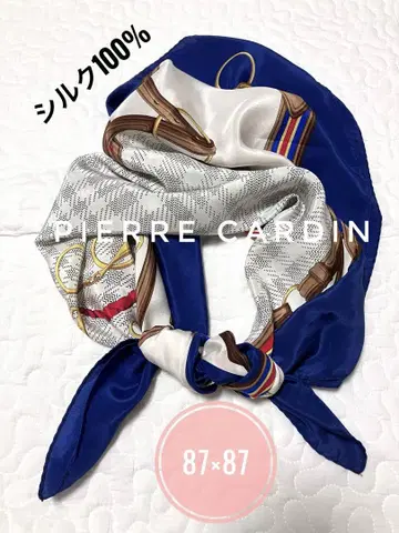 새상품급 Pierre Cardin 실크 100% 대형 스카프