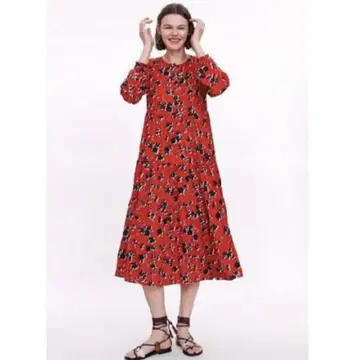 ZARA M 사이즈 다나카 미나미 착용 롱 꽃무늬 원피스