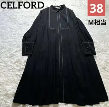 새상품급 셀포드 플리츠 원피스 셔츠 원피스 스티치 블랙