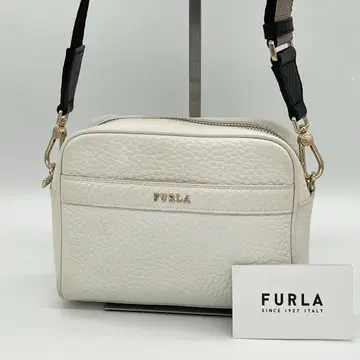 [ 새상품급 ] FURLA 아브릴 주름 가죽 크로스바디 미니 백 아이보리