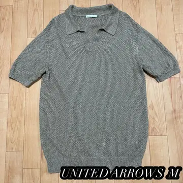 [ UNITED ARROWS ] 숏 슬리브 스키퍼 니트 피케 셔츠