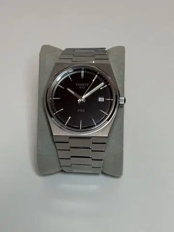 Tissot PRX 스테인리스 스틸 블랙 다이얼