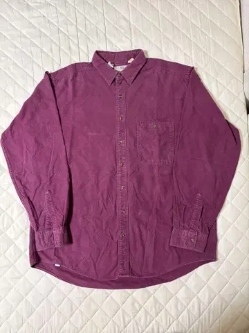 80년대 USA 제작 LL bean 샤모아 크로스 셔츠 버건디 XL