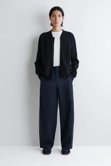 COS 와이드 레그 코튼 팬츠 44 블랙