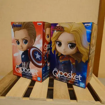 Qposket 캡틴 아메리카 & 캡틴 마블 피규어 세트