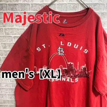 [ F71 ] majestic 반팔 프린트 티셔츠 [ XL ] 레드