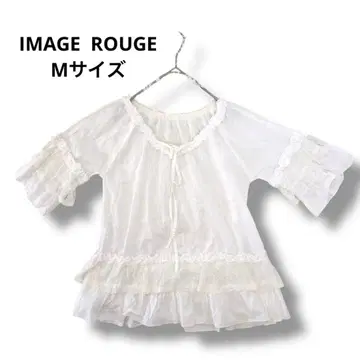 IMAGE ROUGE 화이트 블라우스 M 사이즈 레이스 5부 기장