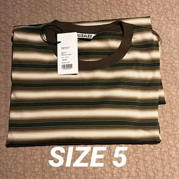 AURALEE GRADIENT STRIPE JERSEY L/S TEE 5