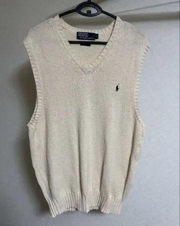 Ralph Lauren 아이보리 V넥 니트 베스트