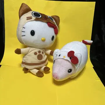 몬헌 헬로키티 페어 봉제인형 헬로키티 (높이 25cm)와 푸기
