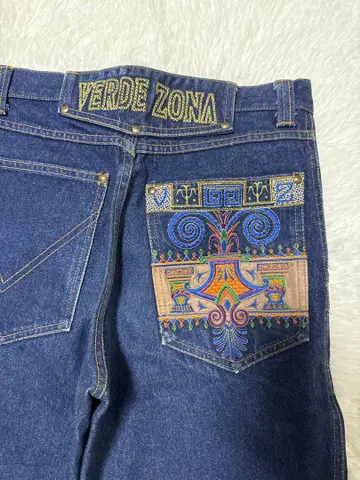 VERDE ZONA 베르데조나 자수 데님 팬츠 76 일본제