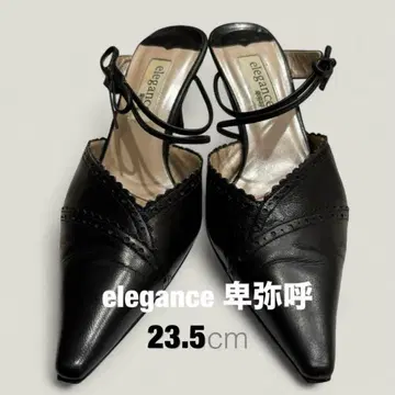 elegance 히미코 블랙 스틸레토 샌들 23.5cm