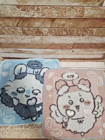 치이카와 타월 손수건 (엔젤 블루 핑크) 모몽가&카니짱