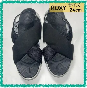 귀여운 24cm ROXY 샌들 여성용 블랙 크로스 디자인
