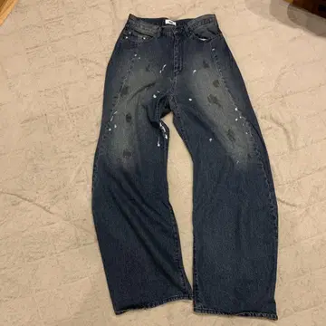 SINSS 페인트 가공 다크 블루 데님 XLARGE