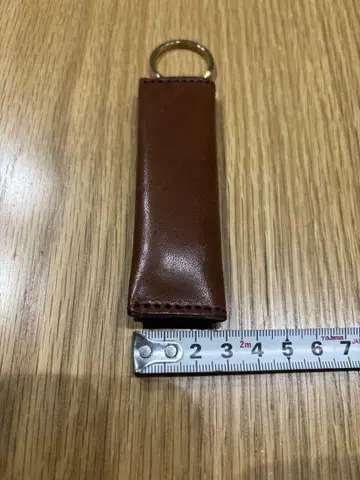 천연 가죽 코인 케이스 브라운