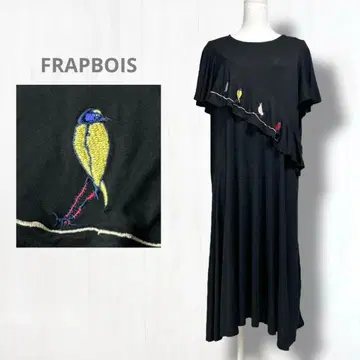 FRAPBOIS 플라보아 새들의 모임 원피스 자수 프릴
