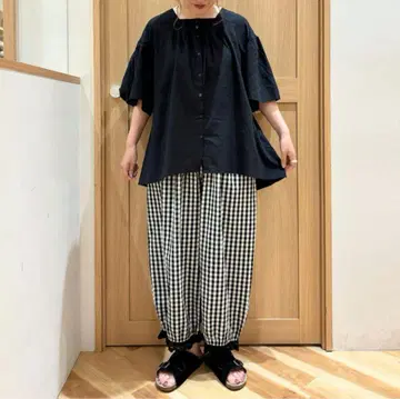 새상품 사만사 모스모스 밑단 스캘럽 레이스 팬츠 블랙
