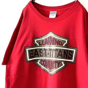 저지스 EAST TITANS 티셔츠 L 레드 구제 의류