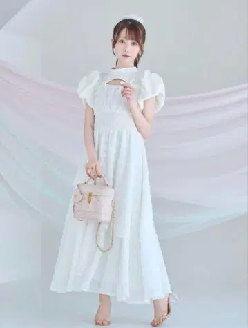 rosemuse 자카드 체크 드레스 화이트