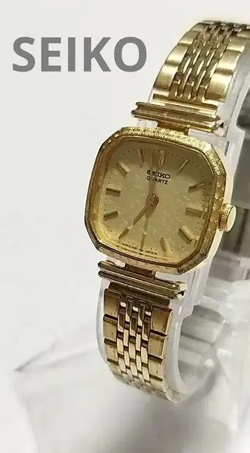 세이코 스퀘어 골드 다이얼 여성 손목시계 [배터리 교체 완료]