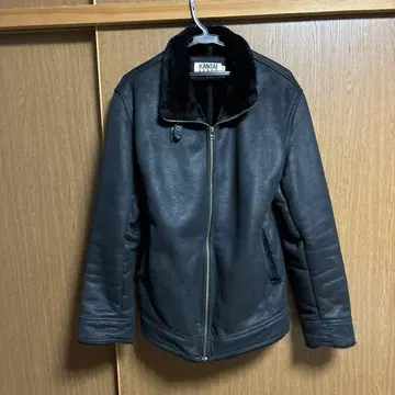KANSAI JEANS 블랙 가죽 자켓 LL