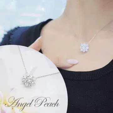 angelpeach 썬플라워 목걸이 썬플라워 인공 다이아