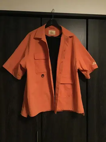 KELTY 포켓 버튼 셔츠 반팔 오렌지 프리 사이즈 오버 사이즈