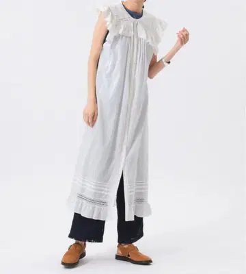 BEAMS BOY 빈티지 레이스 슬리브리스 원피스