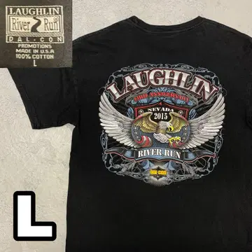 4WD259 [ USA 제작 ] LAUGHLIN 이글 양면 프린트 티셔츠