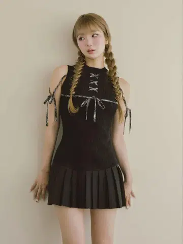 다리치 darich 도킹 레이스업 미니 원피스