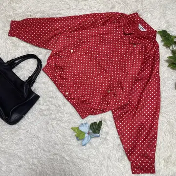 컨디션 최상 먼싱웨어 점퍼 빨간색 도트 허리밴딩 골프웨어 M