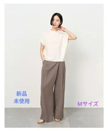 슬랜트 턱 와이드 팬츠 소