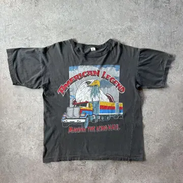 80s90s 빈티지 티셔츠 USA 제작 먹색 XL 상당 이글 박스