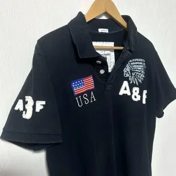 Abercrombie & Fitch 피케 셔츠 M 블랙 인디언