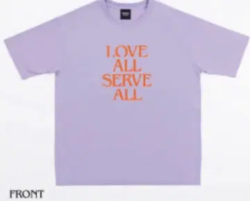 후지이 카제 LOVE ALL SERVE ALL 퍼플 T셔츠