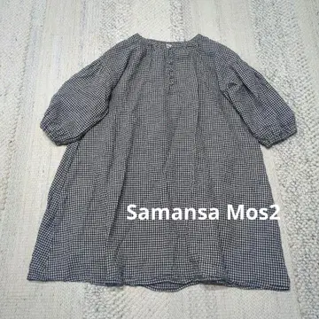 새상품급 사만사 SamansaMos2 린넨100% 깅엄 튜닉