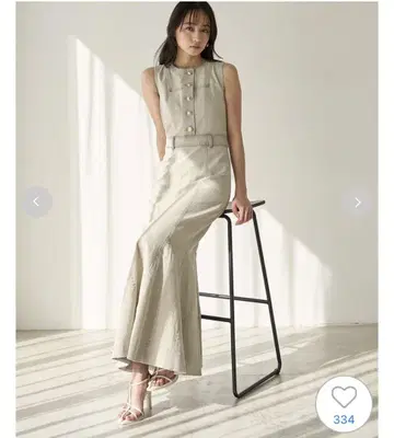SNIDEL 25ss 데님 머메이드 원피스 0 그레이