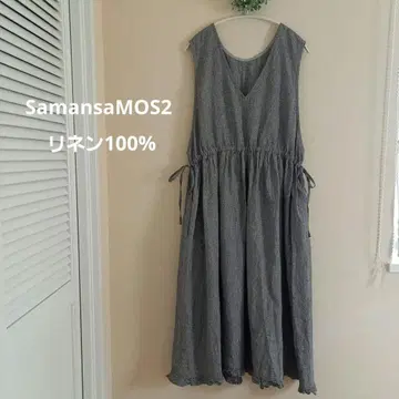 SamansaMOS2 슬리브리스 원피스 앞뒤 2way 린넨 100%