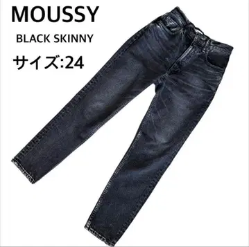 [새상품급] MOUSSY 마우지 MVS 블랙 스키니 24 데님 팬츠